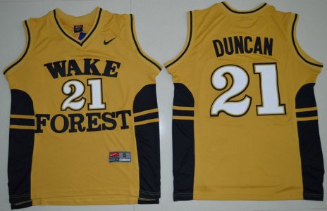 Maillot De Basket NCAA Wake Forest Demon Deacons Tim Duncan 21 College Basketball Or